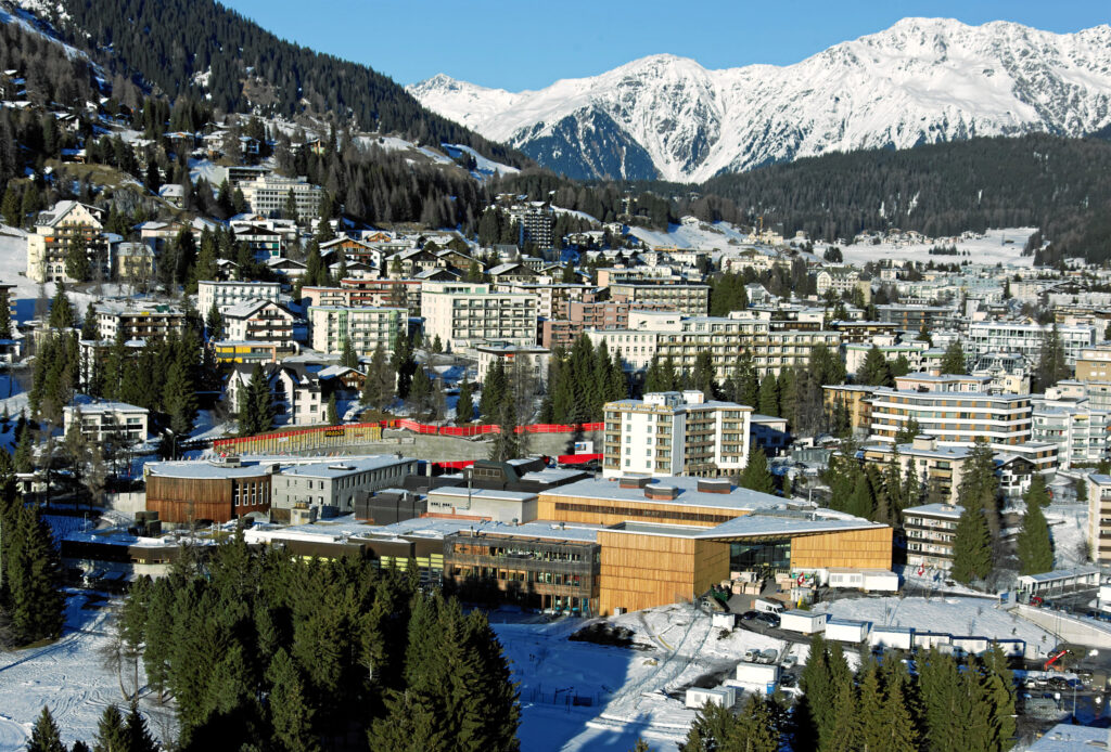 Aerial view of the Davos congress centre